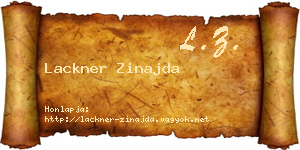 Lackner Zinajda névjegykártya